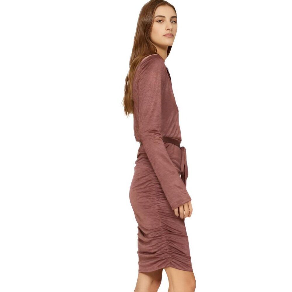 Louna ruched tie waist slinky dress RTR S - Picture 2 of 9